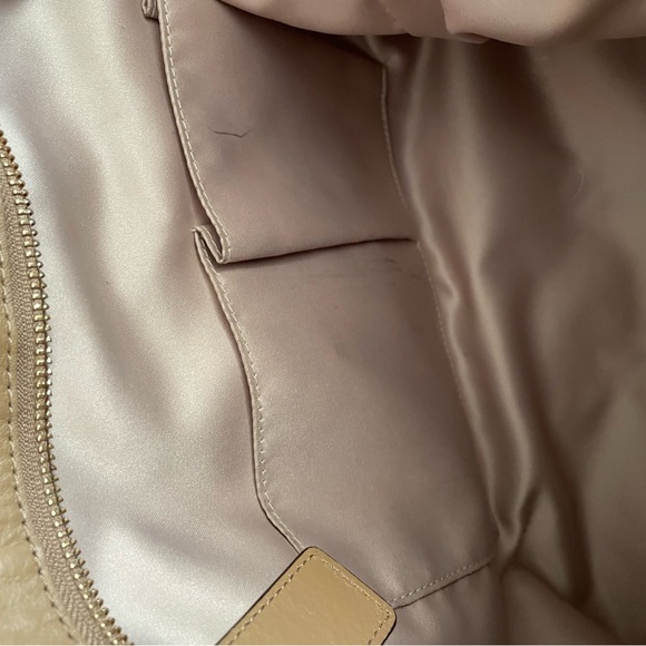 COACH Campbell Izzy Tan/Brown Leather Large Satchel Handbag/Crossbody Bag Purse - Picture 5 of 9